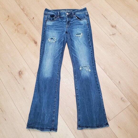 American Eagle Jeans Kick Boot Leg Womens Size 8 Regular Super Stretch READ - Picture 1 of 16